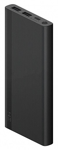 Внешний аккумулятор Xiaomi Mi Power Bank ZMI 10000 mah18W Dual Port USB-A/Type-C  Quick Charge 3.0, Power Delivery 2.0 (JD810 Black), черный фото 1